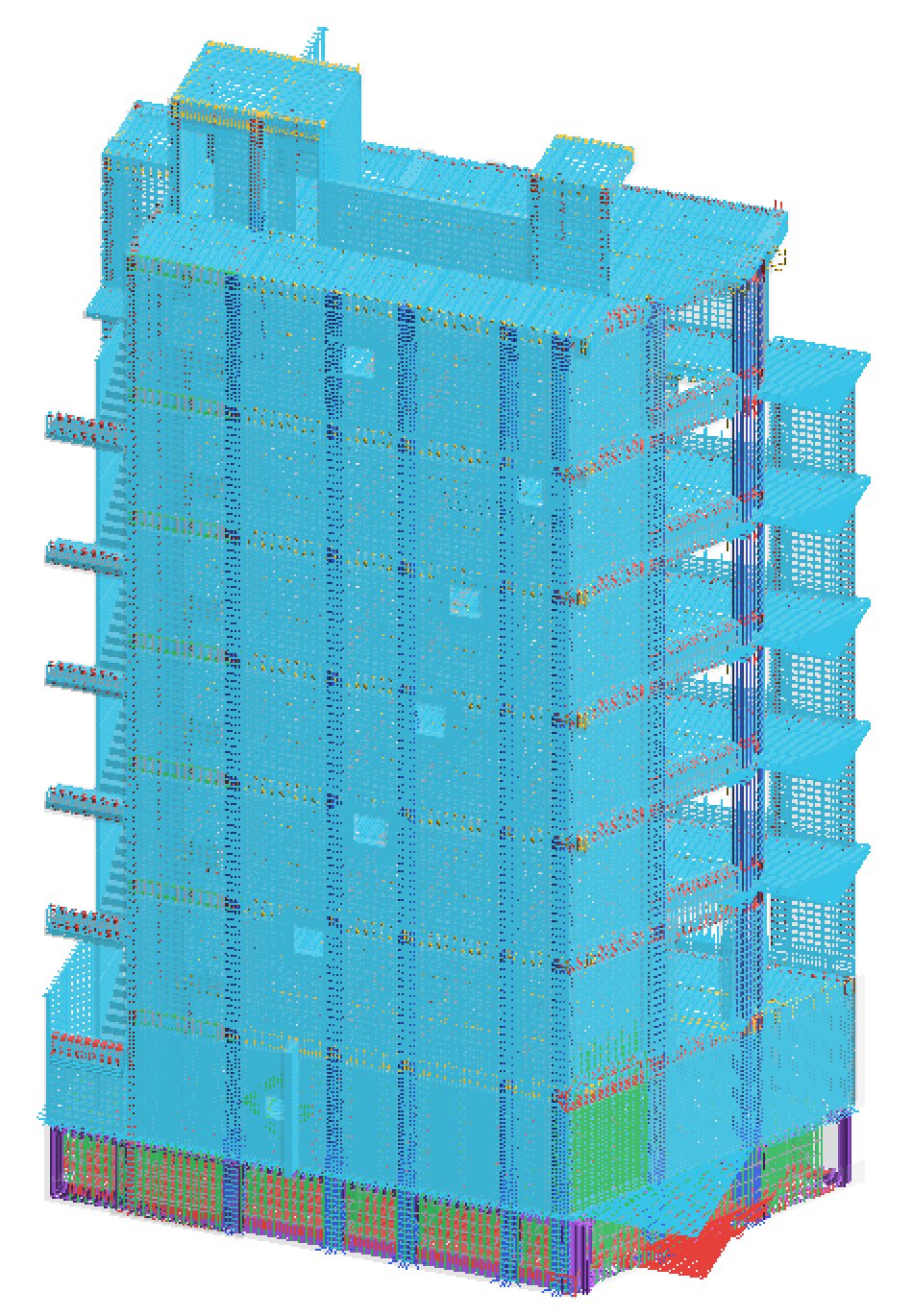 Mô hình Revit (mô hình BIM có mang thông tin cốt thép)
