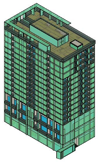 V-EST로 생성한 마감 포함 건물 전체 3D 모델